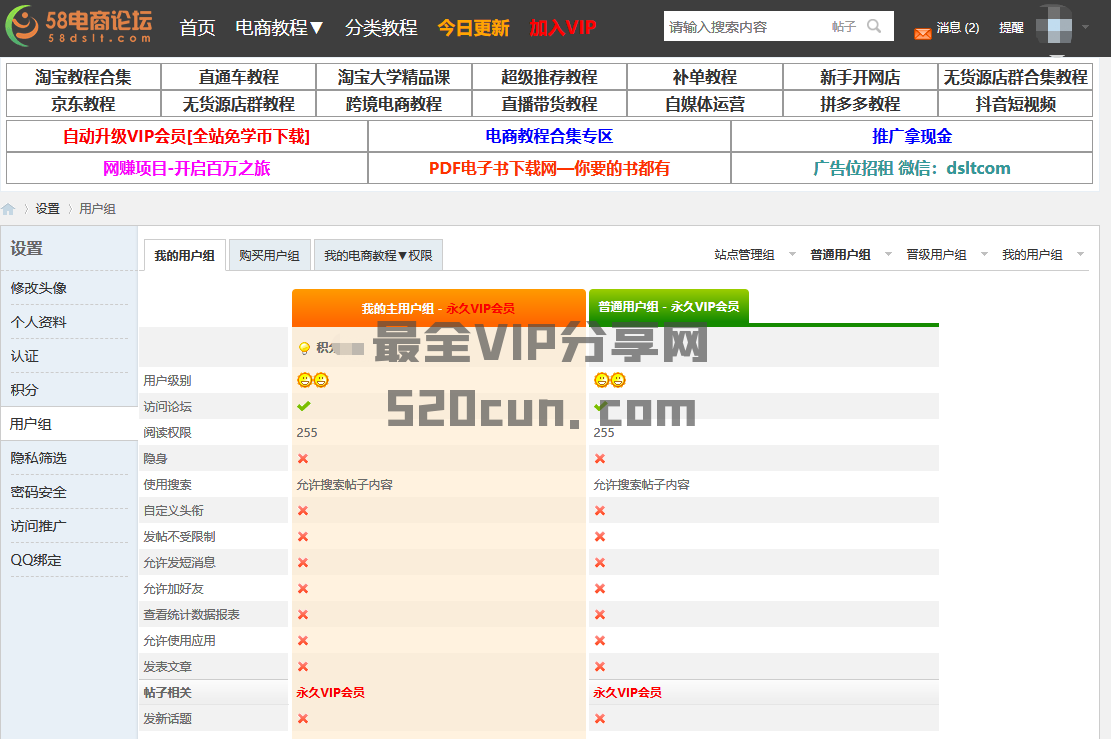 58电商论坛VIP会员账号
